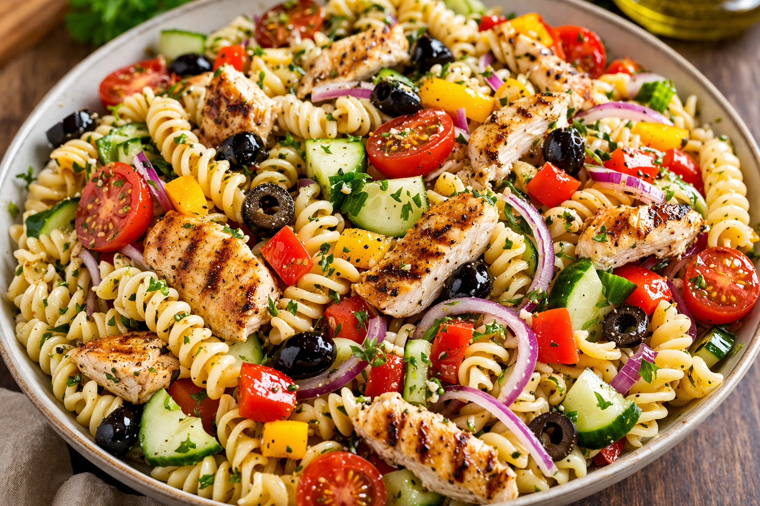 H-Pasta Fusili Salad With Grilled Chicken