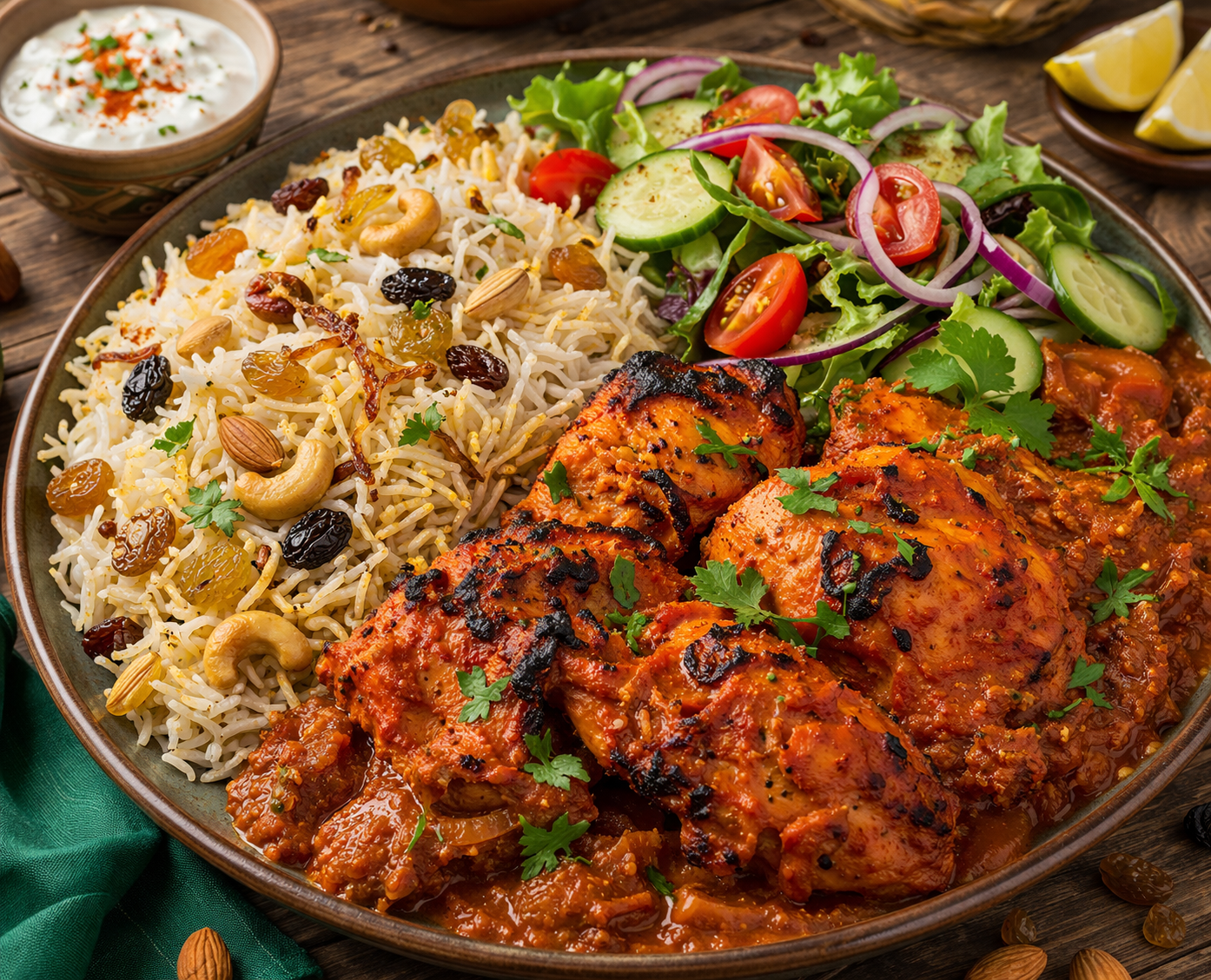 B-Chicken Tandoori Masala Dried Fruits Sauteed Rice